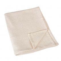 Plaid en nid d'abeille - Blanc cassé - Coton - Home Maison