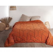 Jeté de lit Calisson - Rouge Orangé - 150x200 cm - Polyester - Home Maison