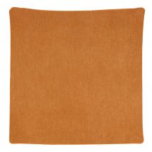 Housse de coussin passepoilée - Effet velours - Tabac - 60x60 cm - Velours - Home Maison