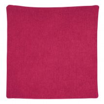 Housse de coussin passepoilée - Effet velours - Fuchsia - 60x60 cm - Velours - Home Maison
