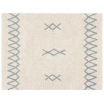 Tapis atlas natural bleu vintage - Beige - 120x160 cm - Coton - Home Maison
