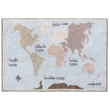 Tapis lavable carte vintage - Multicolore - Coton - Home Maison