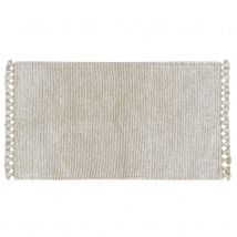 Tapis de couloir lavable en laine koa grès - Naturel - Laine/Coton - Home Maison