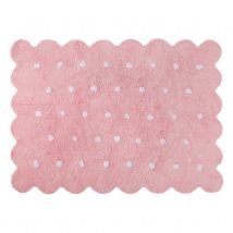 Tapis lavable en forme de biscuit - Rose Clair - Coton - Home Maison