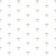 Papier peint imprimé petits avions - Beige - Papier - Home Maison
