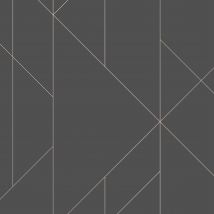 Papier peint aux lignes graphiques - Noir - Papier - Home Maison