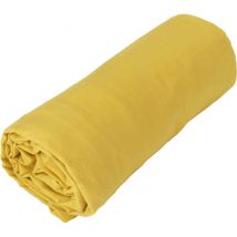 Drap housse jersey uni en 100% coton - Jaune - Coton - Home Maison