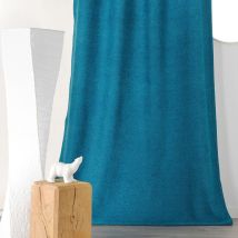 Rideau épais aspect laine chinée à galon fronceur - Bleu - Polyester - Home Maison