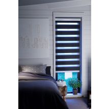 Store Enrouleur Jour/Nuit Occultant Noir - Noir - Polyester - Home Maison