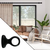 Support de tringle monobloc court - Noir - Bois - Home Maison