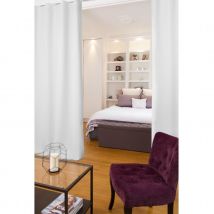 Rideau séparateur de pièce à galon fronceur - Blanc - Polyester - Home Maison