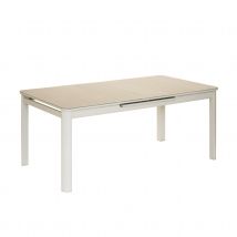 Table de jardin en aluminium et verre - Ivoire - Aluminium/Verre - Home Maison