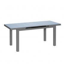 Table rectangulaire et extensible pour 6/8 personnes - Gris - Aluminium - Home Maison