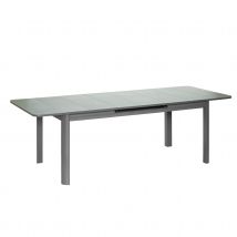 Table de jardin en aluminium et verre - Gris - Aluminium/Verre - Home Maison