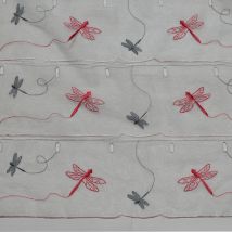 Modulable brodé libellules - Fuchsia - 58x90 cm - Polyester - Home Maison