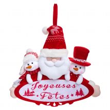 Pancarte de Noël à suspendre - Blanc - Polyester - Home Maison