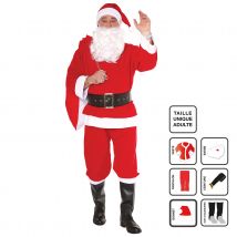 Déguisement traditionnel de Père Noël - Rouge - Polyester - Home Maison