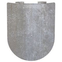 Abattant Déclipsable OLFA Imitation "Béton" - Gris - Bois - Home Maison