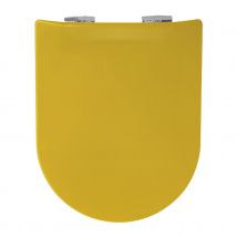 Abattant wood slim déclipsable uni - Jaune - Bois - Home Maison