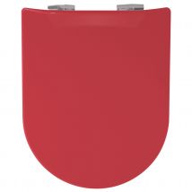 Abattant uni wood slim double avec descente assistée - Rouge Orangé - Bois - Home Maison