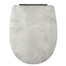 Abattant easy clip avec descente assistée béton armé - Gris clair - Bois - Home Maison