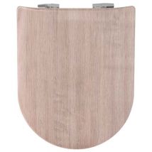 Abattant wood slim avec descente assistée - Effet bois naturel - Beige - Bois - Home Maison