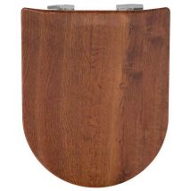 Abattant wood slim déclipsable en bois rustique - Marron Clair - 47.5x36.5 cm - Bois - Home Maison
