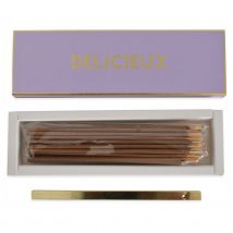 Coffret de 30 bâtonnets d'encens avec support - Violet - 25 cm - Encens/Bois - Home Maison
