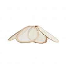 Abat-jour lustre tulipe - Naturel - Rotin/Toile - Home Maison