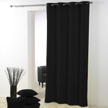 Rideau essentiel uni à oeillets - Noir - Polyester - Home Maison