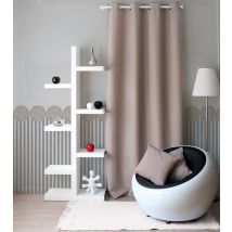 Rideau uni à oeillets - Naturel - Polyester - Home Maison