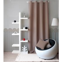 Rideau uni à oeillets - Taupe - Polyester - Home Maison