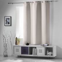 Rideau court occultant 90 % adapté radiateur - Ivoire - 135x180 cm - Polyester - Home Maison