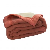 Couverture Pure Laine Vierge 600g/m2 bicolore - Orange - Laine - Home Maison