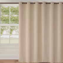 Rideau Occultant Uni Grande Largeur - Beige - Polyester - Home Maison