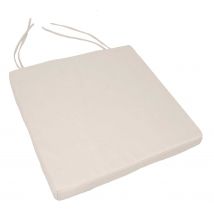Galette de chaise extérieur imperméable et déhoussable - Ecru - 40x40 cm - Polyester - Home Maison