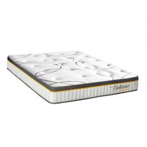 Matelas BELLECOUR ressorts ensachés & mémoire de forme - soutien ferme - Blanc - 140x200 cm - Mousse - Home Maison
