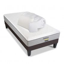 AMBOISE - Matelas mémoire de forme + sommier bois - ferme - Blanc - Mousse - Home Maison