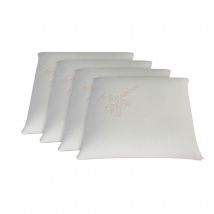 Lot de 4 oreillers à mémoire de forme BIO - Blanc - 60x60 cm - Bambou - Home Maison