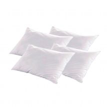 Lot de 4 oreillers NATURA mi-fermes - Blanc - Coton - Home Maison