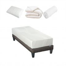 Pack Prêt à dormir PARIS - Blanc - 90x200 cm - Mousse - Home Maison