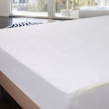Protège-matelas en forme de drap housse - Blanc - Coton - Home Maison