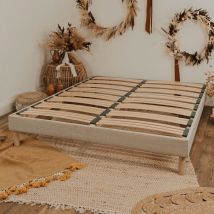 Sommier à lattes en bois LINO - Livré en kit - Beige - 180x200 cm - Bois - Home Maison