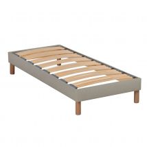 Sommier à lattes en bois LINO - Livré en kit - Beige - Bois - Home Maison