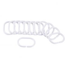 Anneaux de rideau de douche opaque - Blanc - Plastique - Home Maison