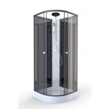 Cabine de douche graphite - Gris anthracite - Aluminium/Verre - Home Maison