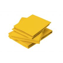 Drap Plat en Coton Lavé - Jaune - Coton - Home Maison
