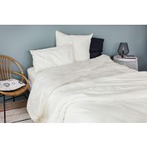 Drap housse en coton Lavé - Ivoire - Coton - Home Maison