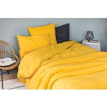 Housse Pour Edredon en Coton Lavé - Jaune Curry - Coton - Home Maison