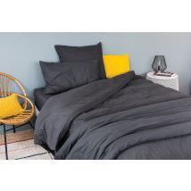 Housse Pour Edredon en Coton Lavé - Gris anthracite - Coton - Home Maison